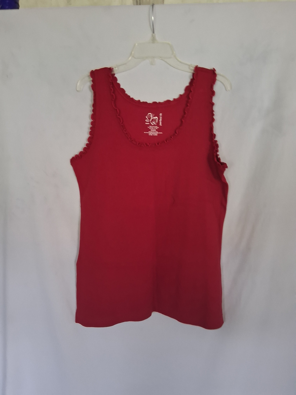 Classic Red Ruffle Trim Tank Top